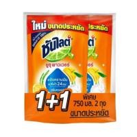 ราคา Sunlight ซันไลต์ ยูซุ พาวเวอร์ น้ำยาล้างจาน ถุงเติม 750มล.×2ถุง(1500มล.)ขจัดคราบมัน กลิ่นหอมยูซุ (28843345429)