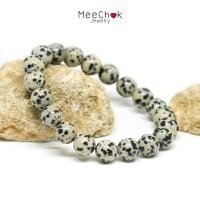 ราคา หินดัลเมเชี่ยนแจสเปอร์ หินไข่นกกะทา Dalmatian Jasper 10 มิล นำพาความสุขมาสู่ผู้ถือครอง หินสีขาว By.Meechok (7156057493)