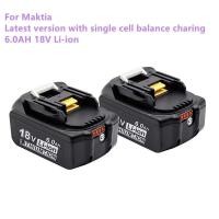 ราคา 100% Original Makita 18V 6000mAh แบบชาร์จไฟได้เครื่องมือแบตเตอรี่ LED Li-Ion เปลี่ยน LXT BL1860B BL1860 BL1850 (20416692172)