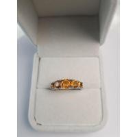 ราคา แหวนเงินผู้หญิงแท้92.5 ประดับพลอยส้ม (ซิทรินแท้) จากบราซิล ตัวเรือนชุบทองคำขาว (17107702020)