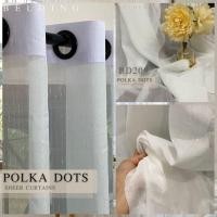 ราคา ม่านสีขาวโปร่ง ม่านโปร่งขาว ผ้าโปร่งสวยลายเส้นจุด ผ้าม่านโปร่ง ม่านโปร่ง (24451226901)