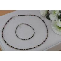 ราคา [พร้อมส่ง] สร้อยคอ&สร้อยข้อมือลูกปัดหินทัวร์มาลีนสีดำ(ทำจากเงินแท้925)Black Tourmaline Bead Necklace & Bracelet (25111331605)