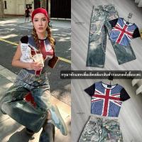 ราคา ⭐️งานป้าย Nannapat⭐️ เซตขายาว เสื้อแขนสั้นพิมพ์ลายเก๋ไก๋ กางเกงยีนส์เพ้นท์ลายทรงสวยเข้าเซต (52451301169)