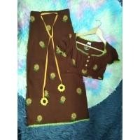 ราคา Set2ชิ้น - เสื้อครอปแขนตักตา -กระโปรงยาวซิปข้าง ผ้านำเข้า ปักทั้งชดแต่งลูกไม้ทั้งเสื้อและกระโปรง (41462110671)