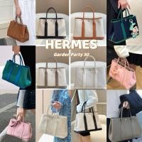 ราคา ✈️ แบรนด์ใหม่ 100% ของแท้ H Garden Party Garden 30 Negonda หนังลูกวัว / ผ้าใบวัสดุ TOTE กระเป๋าถือ (42019626549)