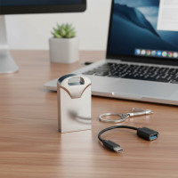 ราคา แฟลชไดรฟ์โลหะขนาดเล็กสําหรับสมาร์ทโฟน คอมพิวเตอร์ พร้อมสาย USB เป็น Type C ขนาด 16GB 32GB 64GB 128GB (41625839155)