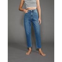 ราคา [Pomelo] กางเกงยีนส์เอวสูงทรงครอป / High Waist Cropped Jeans (29012361540)