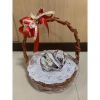 ราคา กระเช้าของขวัญ กระเช้าผลไม้ กระเช้าหวาย ทรงกลม แถมโฟมตาข่ายใส่ผลไม้ (7662908460)