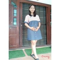 ราคา เดรสคลุมท้อง ให้นม กระโปรงผ้ายีนส์นิ่ม มือ 2 (5785746025)