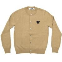 ราคา used ของแท้ COMME des GARÇONS PLAY Cardigan With Black Heart Women (Camel) (24702829439)