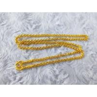 ราคา ขายไม่ได้ 57สร้อยคอทองหุ้มลายห่วงคู่ หนัก2สลึง แถมฟรีตะขออีก1ชิ้น ใส่อาบน้ำได้ใส่ทนสีเหมือนจริง (24633598423)