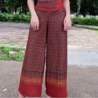 ราคา กางเกงขาบานทรงคุณนาย. ผ้าฝ้ายพิมพ์ลายสวยดูดีมีสไตล์ใส่สบาย (3154030927)