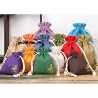 ราคา GIDA✏️ ถุงผ้าใส่ของขวัญ กระเป๋าหูรูด ผ้าลินินพิมพ์ลาย พร้อมส่งในไทยคะ (28451783854)