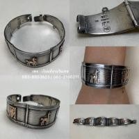 ราคา กำไลข้อมืองานวินเทจเนื้อเงินเก่าแปะทอง 18K งานเก่าสวยคลาสสิค เรื้อเงินเก่าฉ่ำสวย (29625865949)