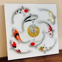 ราคา ภาพมงคล ปลาคาร์ฟ 8 ตัว ขนาด60×60cm. รูปภาพ ภาพติดผนัง กรอบรูป ภาพแต่งบ้าน รูปปลาคราฟ รูปปิดทอง ภาพแต่งห้อง รูปวาด (12973921560)