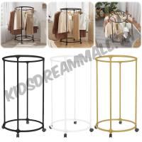ราคา ราวตากผ้าแบบวงกลมพร้อมล้อชั้นแขวนโชว์สําหรับร้านขายเสื้อผ้า (55850575772)