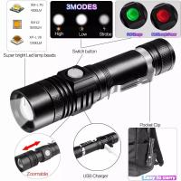 ราคา ไฟฉายแรงสูง ไฟฉายซูมได้ ไฟฉายแรงสูงพกพา Flashlight 10000Lumen ไฟฉายซูมได้ 20000W 518 รุ่น WT-518 (5914762929)