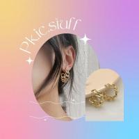 ราคา ต่างหูเกาหลี ต่างหูแบบห่วงสีทอง (18771179621)