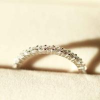 ราคา OriginLuv แหวนเงินแท้925 ชุบทองคำขาว ฝังเพชรสวิส CZ รุ่น Eternity Ring (13275142311)