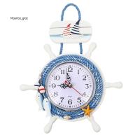 ราคา สไตล์เมดิเตอร์เรเนียนสมอนาฬิกาธีมชายหาดนาฬิกาแล่นเรือใบล้อพวงมาลัยตกแต่ง (42475518040)