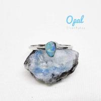 ราคา แหวนเงินแท้พลอยโอปอล Natural Opal Silver Ring (5939841109)