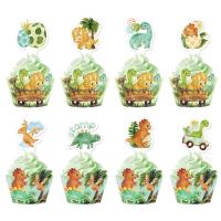 ราคา 16 ชิ้น คัพเค้กท็อปเปอร์ธีมไดโนเสาร์ ลายการ์ตูนทีเร็กซ์ สำหรับตกแต่งเค้กในงานปาร์ตี้วันเกิด (24184754029)