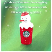 ราคา แก้ว Starbucks Snowman with Silicone Lid (12oz) แก้วเซรามิค พร้อมฝาปิดซิลิโคนSnowman แท้จากStarbucks (14211008377)