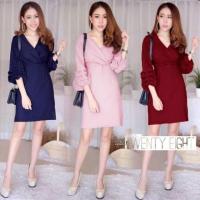 ราคา เดรสออกงาน (มีหลายสีเลื่อนดูในโพส) เดรสสั้น แขนพอง ทรงเข้ารูป ชุดทำงาน ชุดไปงานแต่ง เสื้อผ้าแฟชั่น ชุดน่ารัก 3779 (7812000510)