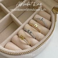 ราคา แหวนตัวอักษร A-Z ล้อมเพชร Alphabet Ring + ตลับกำมะหยี่✨ (19790678704)