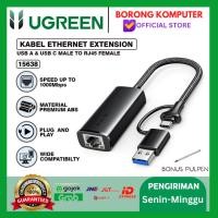 ราคา UGREEN อะแดปเตอร์ USB Type-C ถึง Lan RJ45 Gigabit Ethernet 1000Mbps สําหรับแล็ปท็อป Macbook HP 15638 (42905780139)