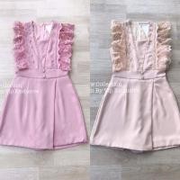 ราคา (xl) จั๊มสูทขาสั้น จั๊มกางเกงขาสั้น แขนระบาย สวยๆ งานป้าย vip (11885167609)