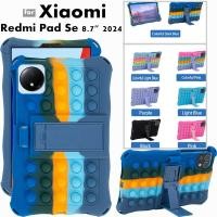 ราคา for Xiaomi Redmi Pad Se 8.7 Inch 2024 Tablet Case Ajustable Stand Cover Tablet Soft Silicone Push Bubble Case (27162032122)