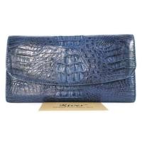 ราคา กระเป๋าสตางค์ผู้หญิง หนังจระเข้แท้ 100% ยี่ห้อ River รุ่น3พับยาว สีน้ำเงิน เนวี่ หนังเงางาม หรูหรา ใส่บัตร ใส่การ์ด ใหม่ (26221390160)