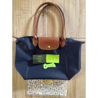 ราคา Longchamp Le Pliage Original Medium Shoulder Bag Navy แท้ มือสอง (42151142140)