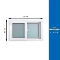 ราคา HOFFEN หน้าต่างบานเลื่อน UPVC S-S มุ้ง 80X50 ซม. สีขาว (24761601571)