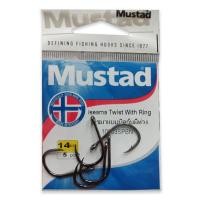 ราคา ตาเบ็ด ยี่ห้อ Mustad เบอร์ 9/10/11/12/14 สีดำ มีห่วง พร้อมส่ง (7856196657)