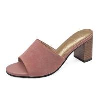 ราคา TAYWIN(แท้) รองเท้าแตะส้นสูงหนังแท้ ผู้หญิง รุ่น HSC-95 หนังกลับสีชมพู (24576720283)