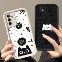 ราคา สำหรับ Samsung A20S A50 A50S A30S S24 FE S25 Ultra เคสโทรศัพท์มือถือ ดวงตานางฟ้า กรณ S300 Cute cat Cartoon Black Design (41023128330)