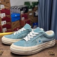 ราคา ♞,♘Converse one star X Golf le Fleur รองเท้าลําลองทรงเตี้ยลายดอกไม้เล็กสีฟ้าอ่อนสําหรับผู้ชายและผู้ (40763661227)