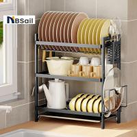 ราคา NBSail ชั้นคว่ำจาน ที่คว่ำจาน 2/3ชั้น ชั้นวางจาน ชั้นวางของในครัว kitchen dish racks ใหม่ (27313582177)