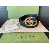 ราคา แท้ 100% GUCCI LEATHER BELT WITH GG BUCKLE (BLACK) (27413991057)