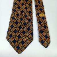 ราคา เนคไทมือสอง Dunhill Men's Silk Tie Brown Blue Cross Novelty Made in Italy (43714026292)