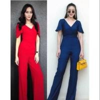 ราคา จั้มขายาวคอวีทำจากผ้ายืดวูลเวฟ (2302679184)