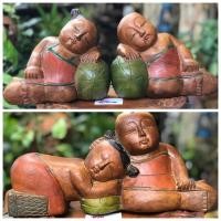 ราคา งานเก่า ตุ๊กตาไม้แกะสลักรูปเด็กผู้หญิงและเด็กผู้ชายนอนหลับ Wooden Vintage Handmade Hand Carved ตกแต่งบ้าน ตั้งโชว์ (19270769218)