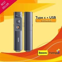ราคา พร้อมส่ง⭐️Baseus รีโมทพรีเซนไร้สาย Type c + USB Wireless Remote Control Presentation LaserPointerPPT (11131130370)