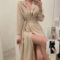 ราคา ดี37|เดรสเชิ้ตผู้หญิงแขนยาวเรียบง่ายสําหรับออฟฟิศ จีดี ปาร์ตี้ (24041953142)