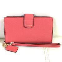 ราคา พร้อมส่งของแท้ coach pink saffiano phone wallet (2301362801)