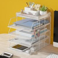 ราคา ขั้นวางของ ของใช้ในหอ ชั้นวางเอกสารเดสก์ท็อปชั้นวางเอกสารโต๊ะทำงานชั้นวางเอกสารเหล็กมัลติฟังก์ชั่โลหะ (44275787987)