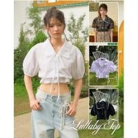 ราคา Jiwliw | Lullaby Top เสื้อเชิ๊ตคอบัว เอวจั๊มชายระบาย (48051136359)