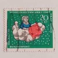ราคา (AD) แสตมป์เยอรมัน สาธารณรัฐ 1967 Welfare: Stories of the Brothers Grimm 1967 - Frau Holle in the cloud 20+10 pfennig Used (50100785261)
